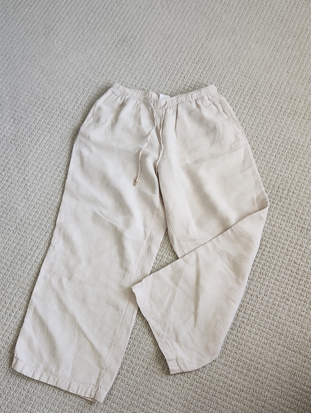 C&C California Wide-Leg Cropped Pants - Light Cream